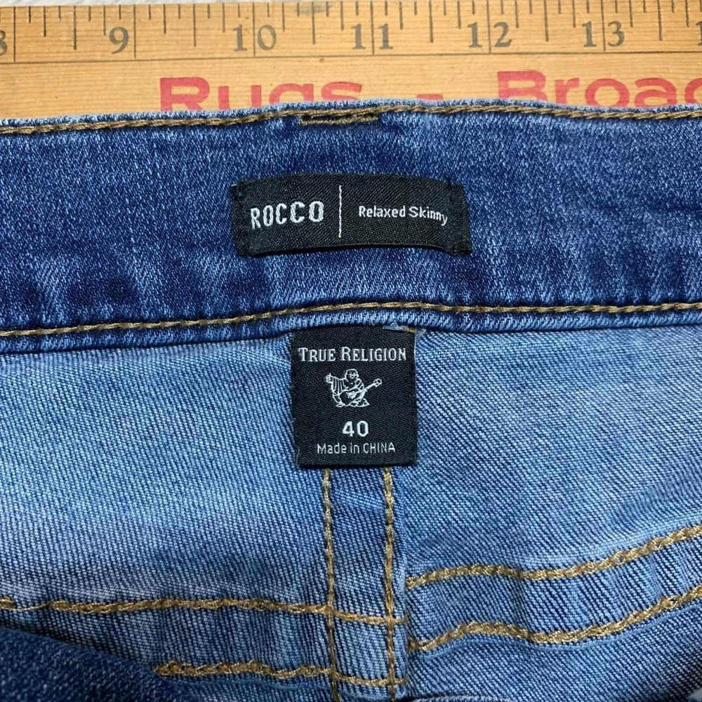 True Religion Rocco Relaxed Jeans Men's 41x33 Blue Denim‎ 5-Pockets